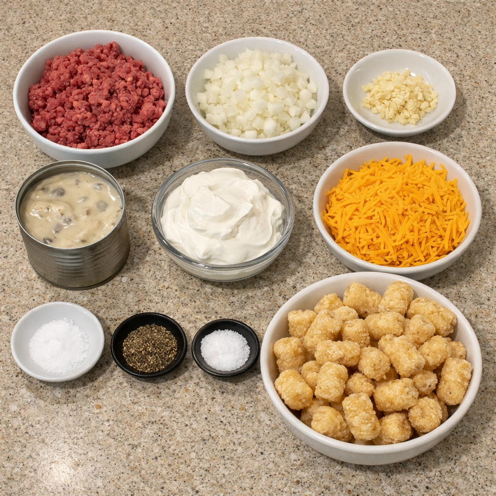Cheesy Ground Beef Tater Tot Casserole