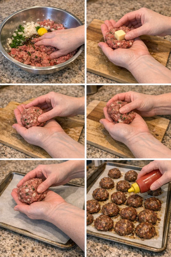 Cheesy Stuffed Beef Meatloaf Bites