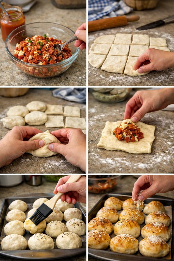 Cheesy Turkey Pepperoni Pizza Bombs