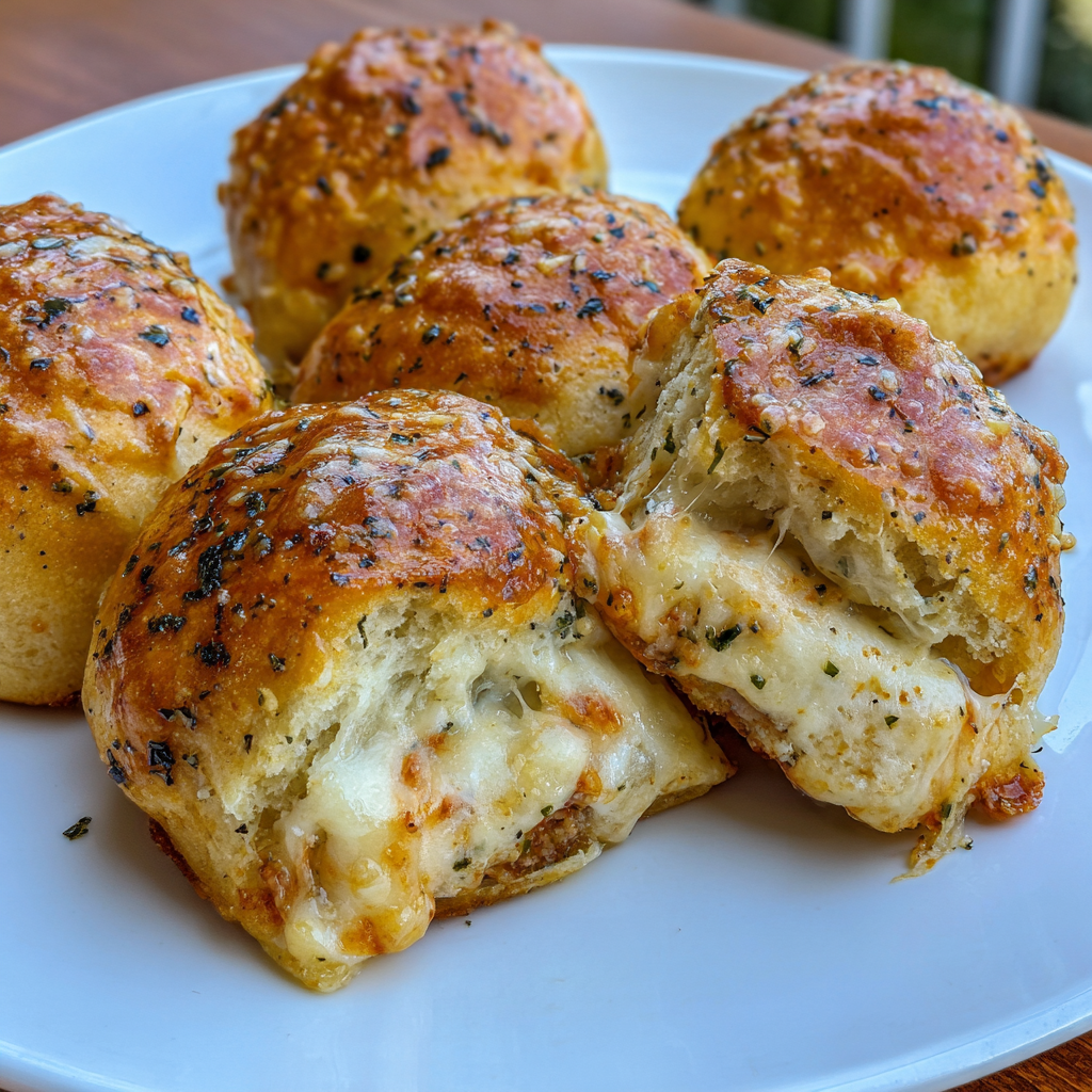 Cheesy Turkey Pepperoni Pizza Bombs
