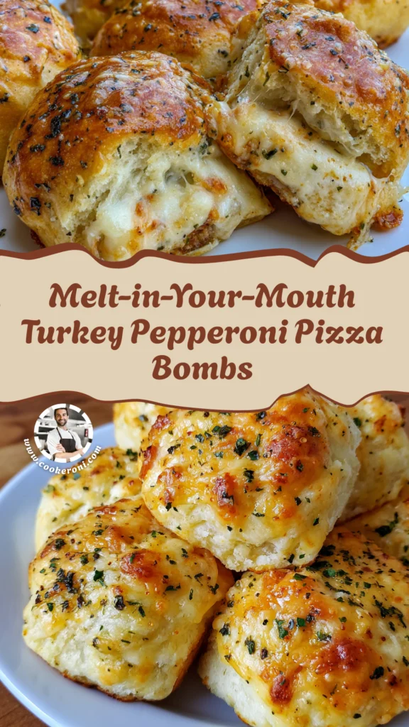 Cheesy Turkey Pepperoni Pizza Bombs