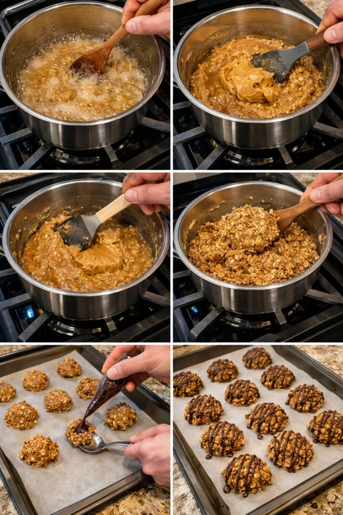 Chewy No-Bake Peanut Butter Oatmeal Cookies