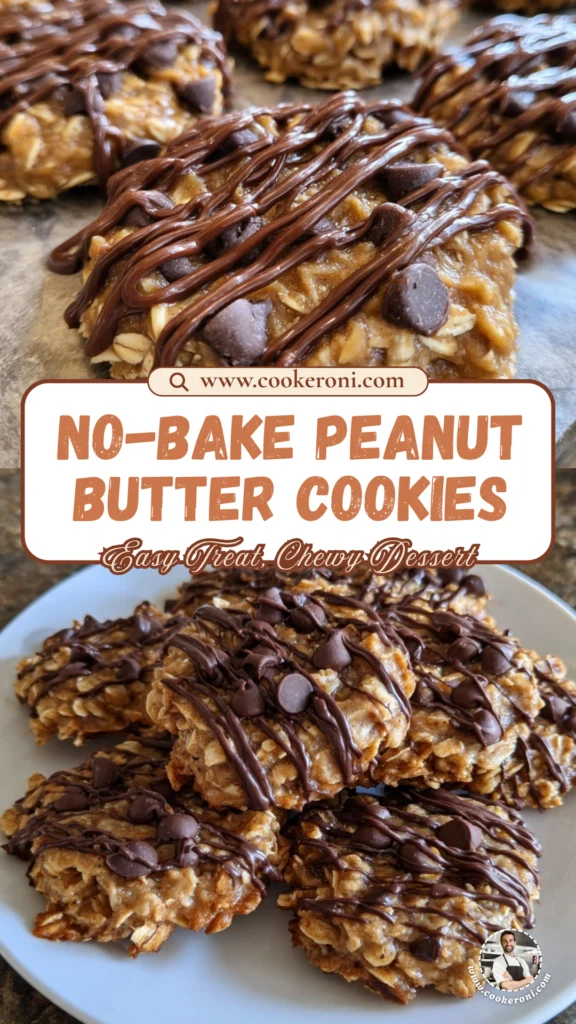 Chewy No-Bake Peanut Butter Oatmeal Cookies