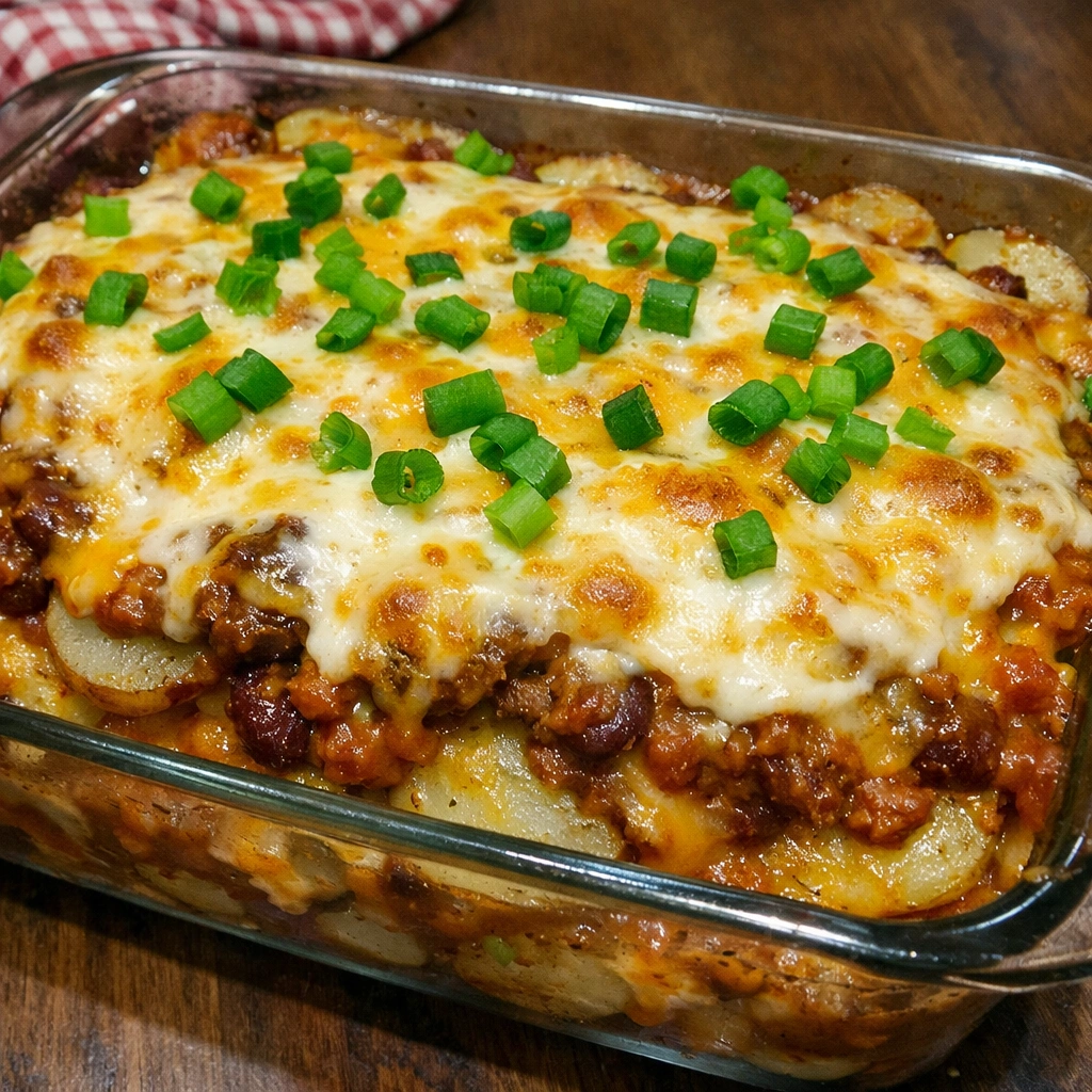 Chili Cheese Potato Bake