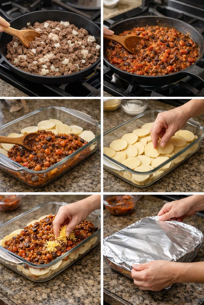 Chili Cheese Potato Bake