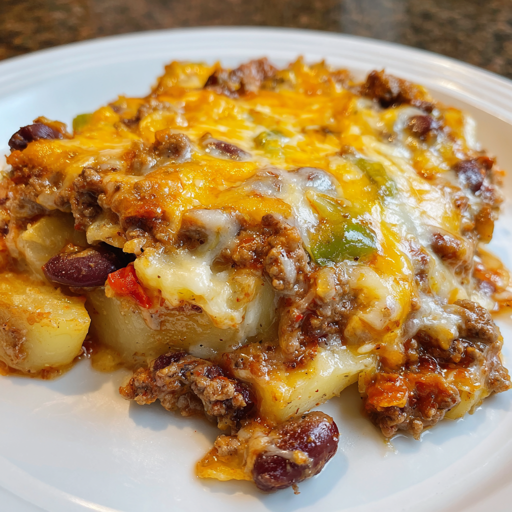 Chili Cheese Potato Bake
