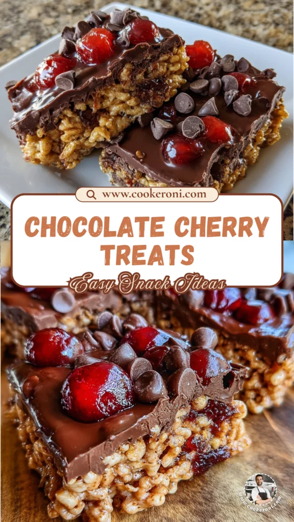 Chocolate Covered Cherry Rice Krispies Treats