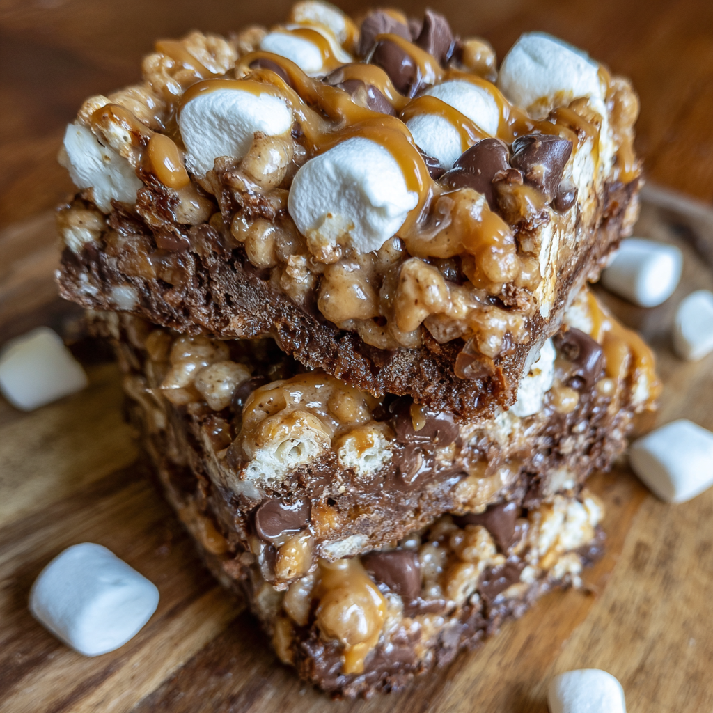 Chocolate Peanut Butter Cereal Bars