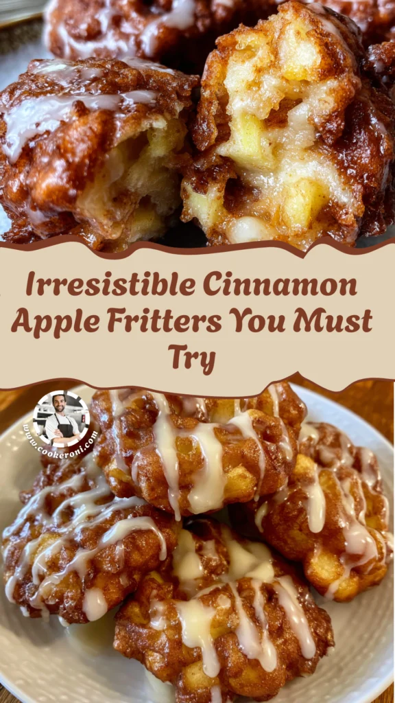 Cinnamon Apple Fritters with Vanilla Glaze