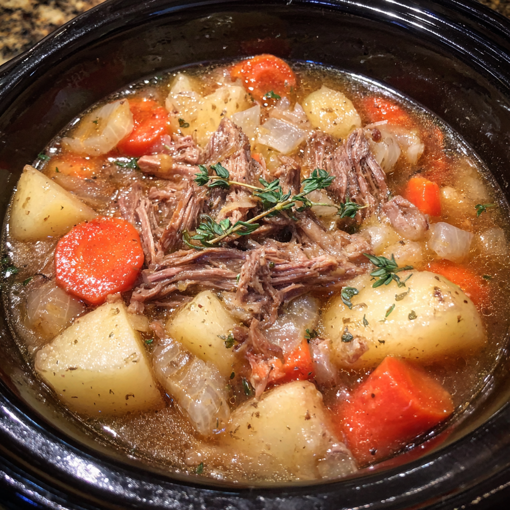 Classic Crockpot Smoked Beef Potato Soup