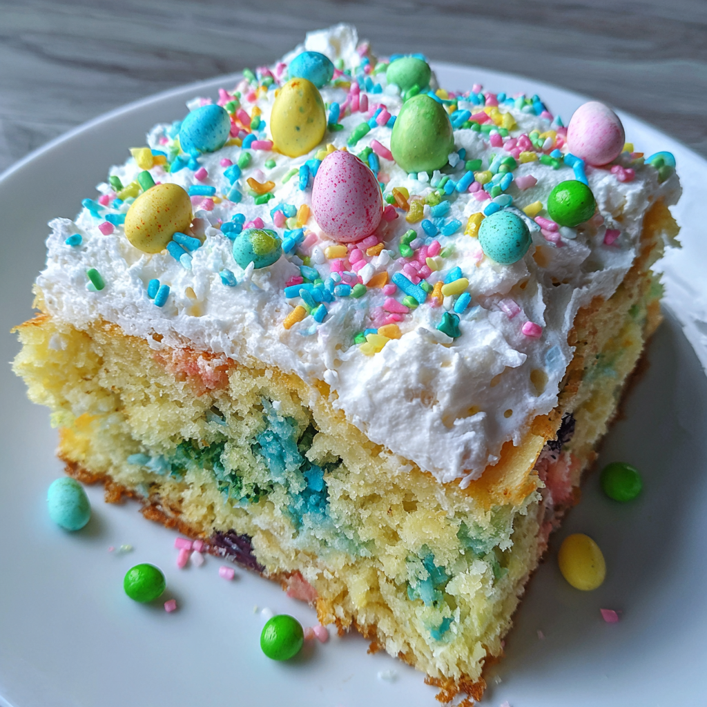 Colorful Easter Poke Cake