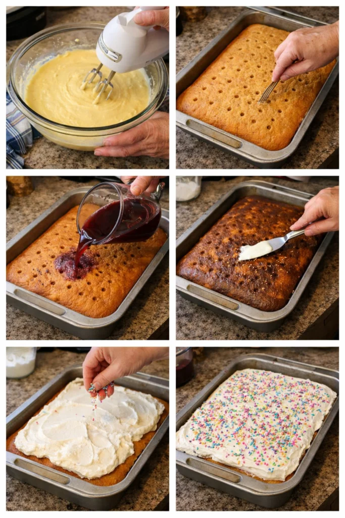 Colorful Easter Poke Cake