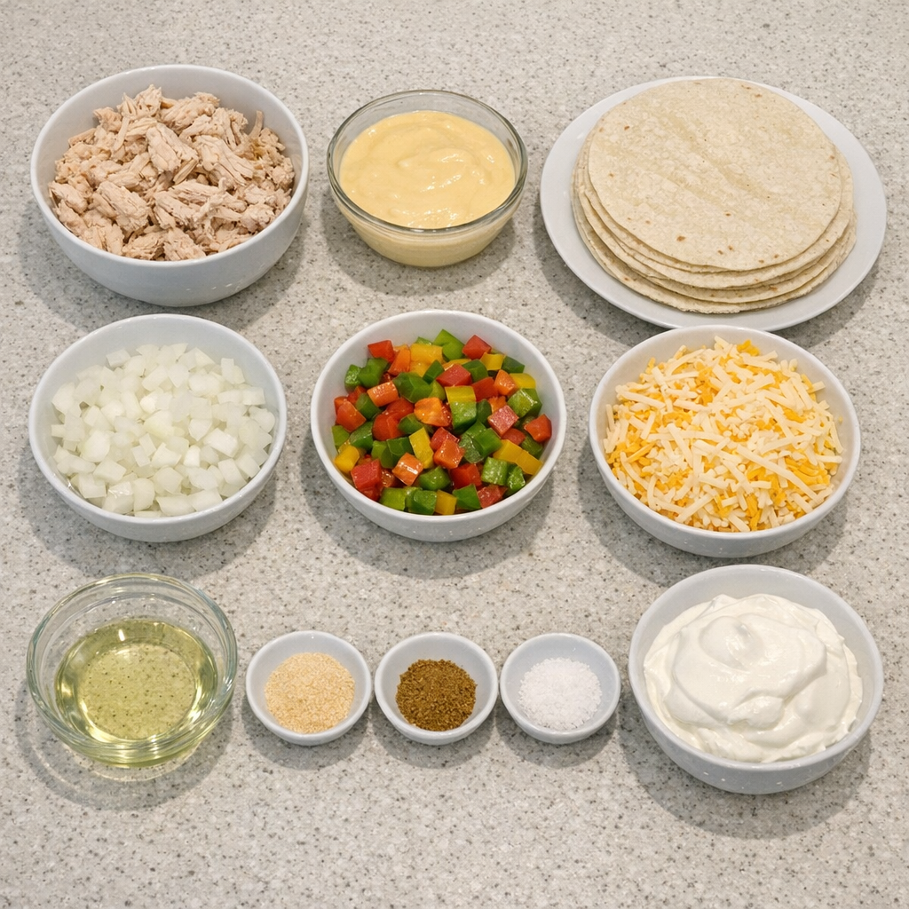 Creamy Queso Chicken Enchiladas