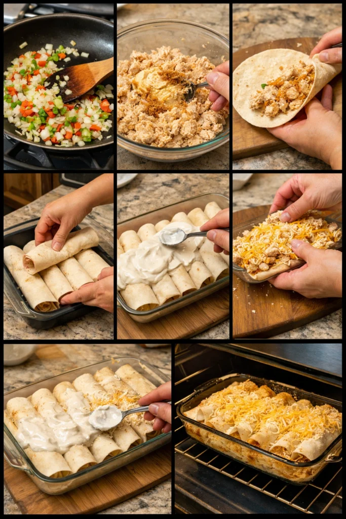 Creamy Queso Chicken Enchiladas