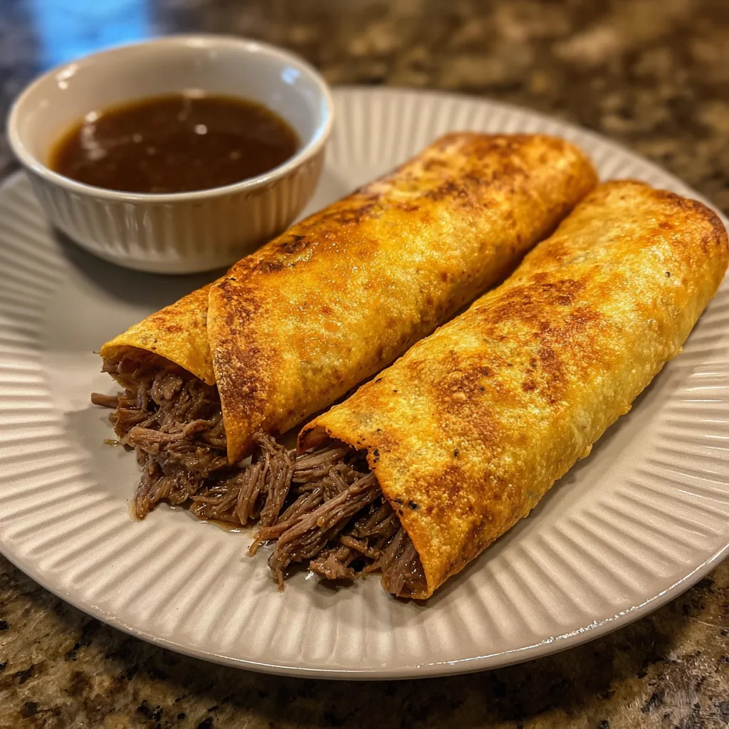 French dip taquitos with au jus
