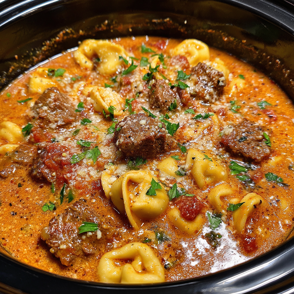 Crock Pot Creamy Beef Parmesan Soup