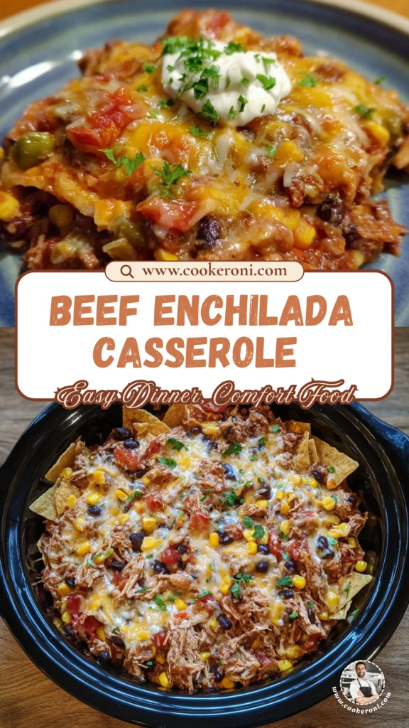 Crockpot Beef Enchilada Casserole