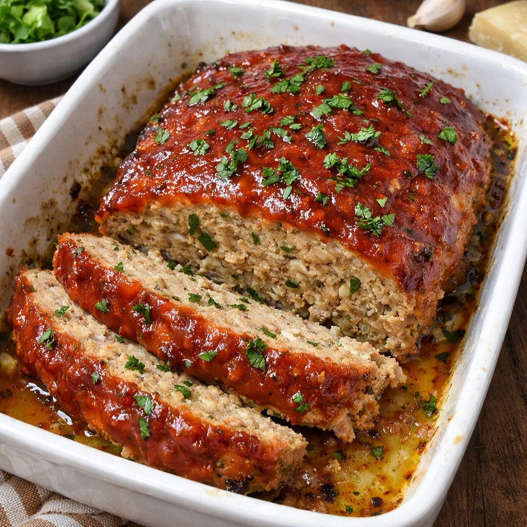Garlic Parmesan Turkey Meatloaf