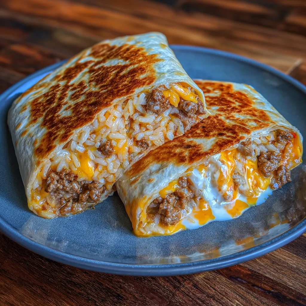 Cut grilled cheese burrito