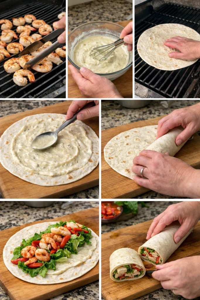 Grilled Shrimp Caesar Wraps