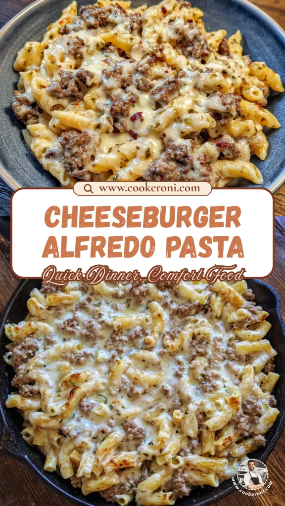 Loaded Cheeseburger Alfredo Pasta