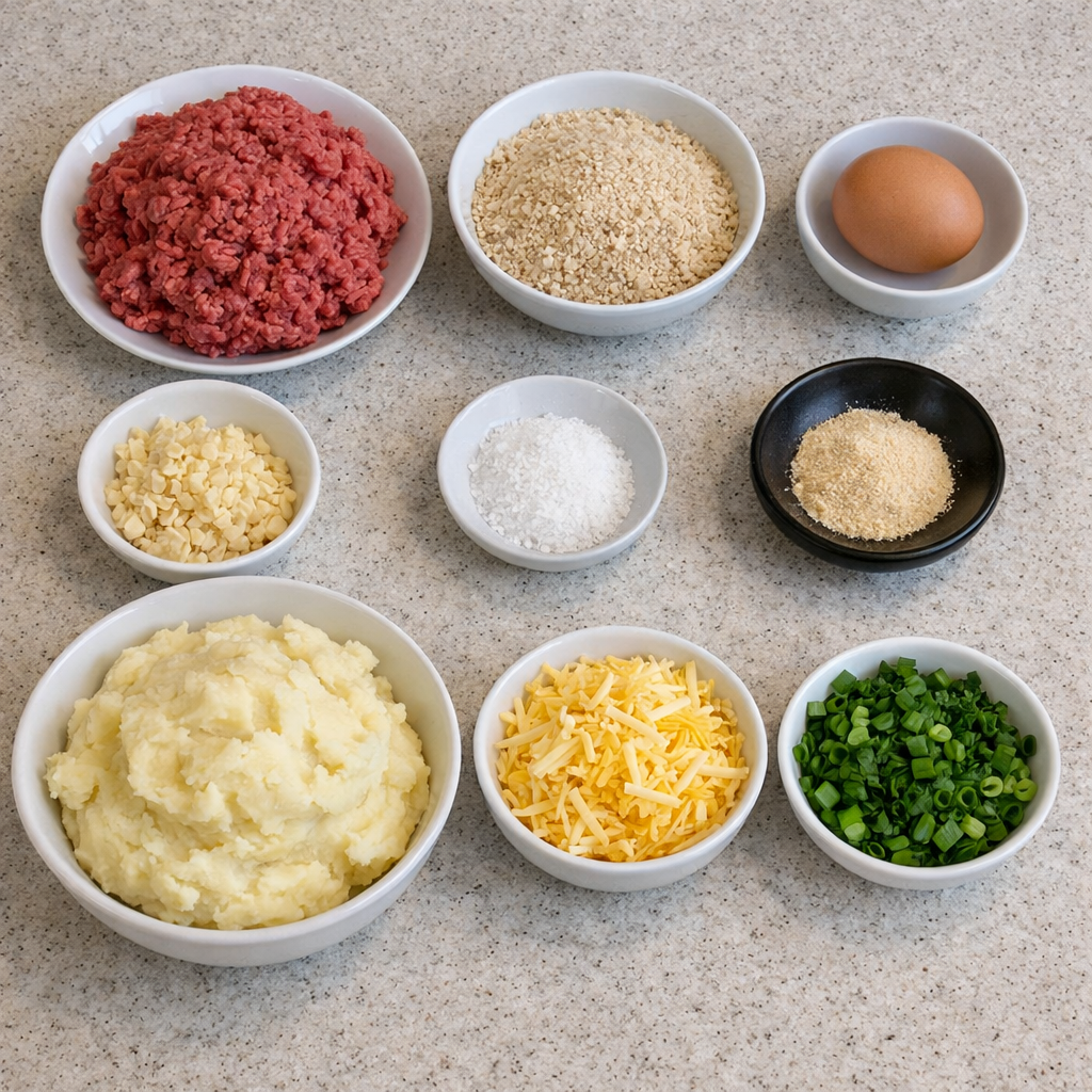 Meatball and Mashed Potato Bake