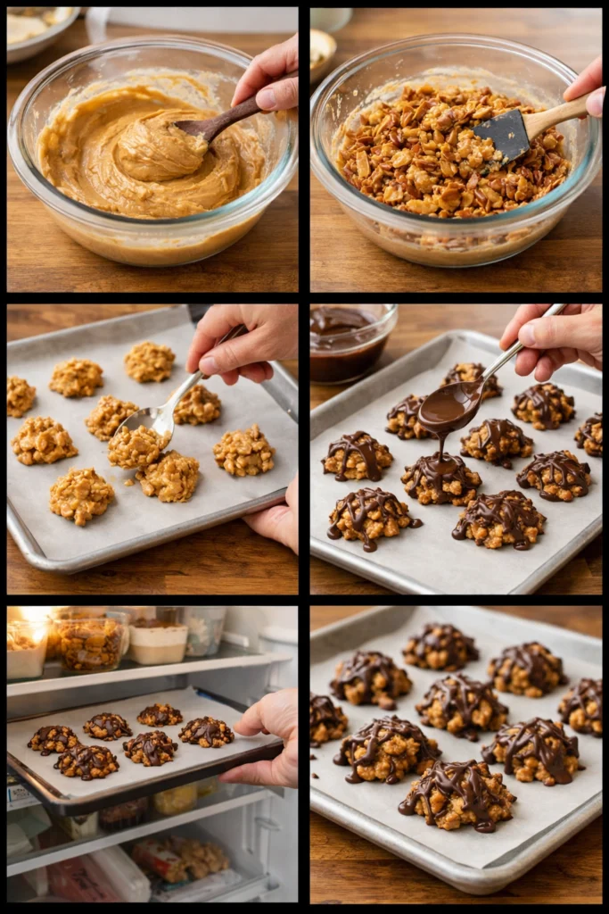 No-Bake Peanut Butter Pretzel Clusters