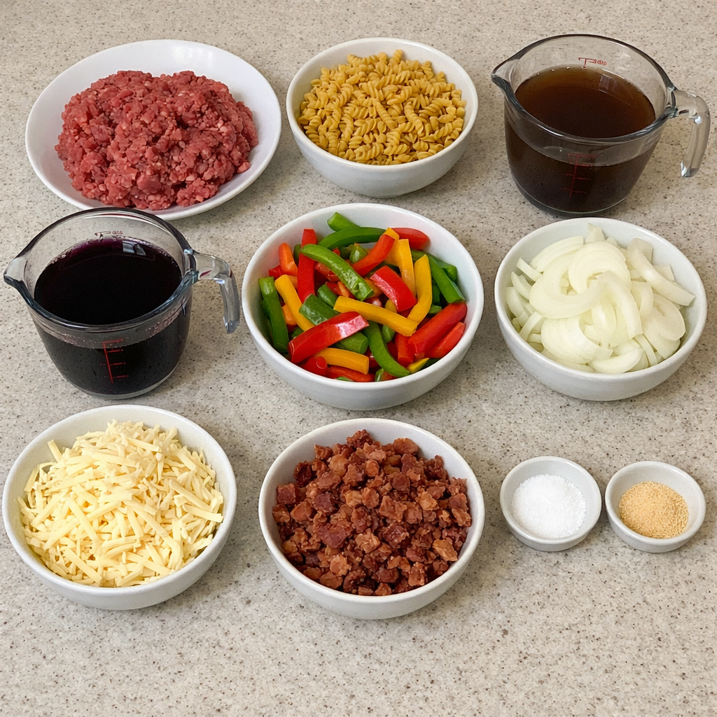 One-Pot Philly Cheesesteak Pasta Skillet