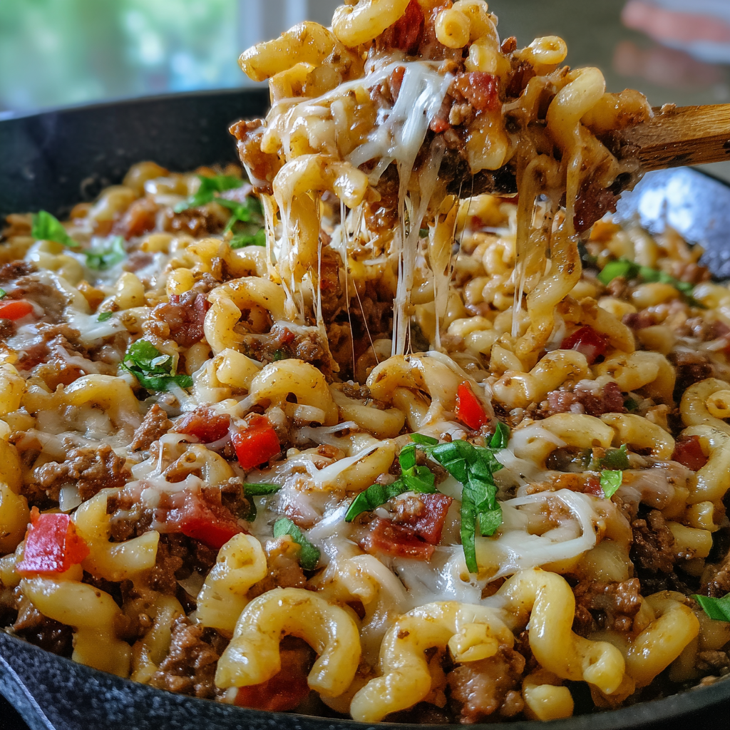 One-Pot Philly Cheesesteak Pasta Skillet