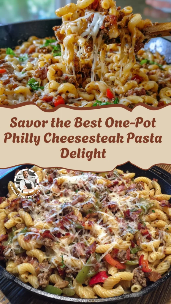 One-Pot Philly Cheesesteak Pasta Skillet