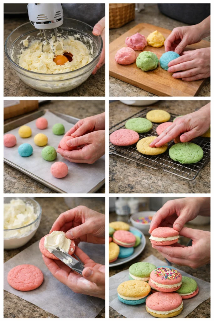 Pastel Sugar Cookie Sandwiches
