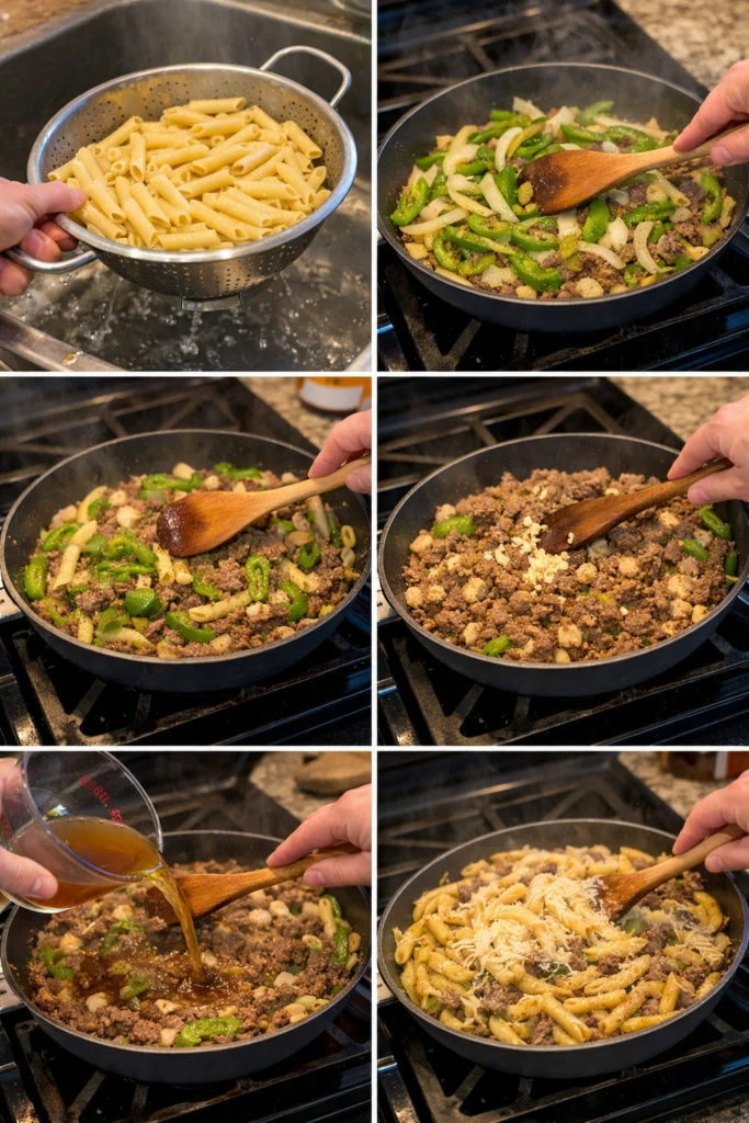 Philly Cheesesteak Pasta