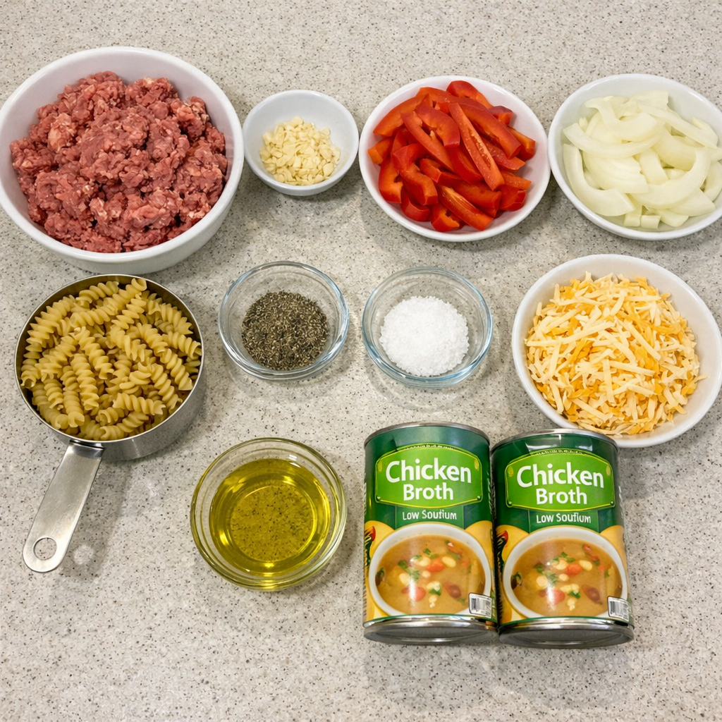 Philly Cheesesteak Pasta Skillet