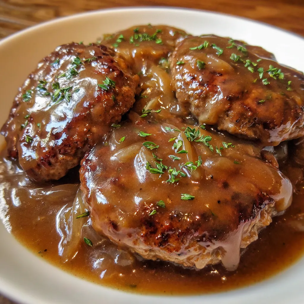 Salisbury steak with onion gravy