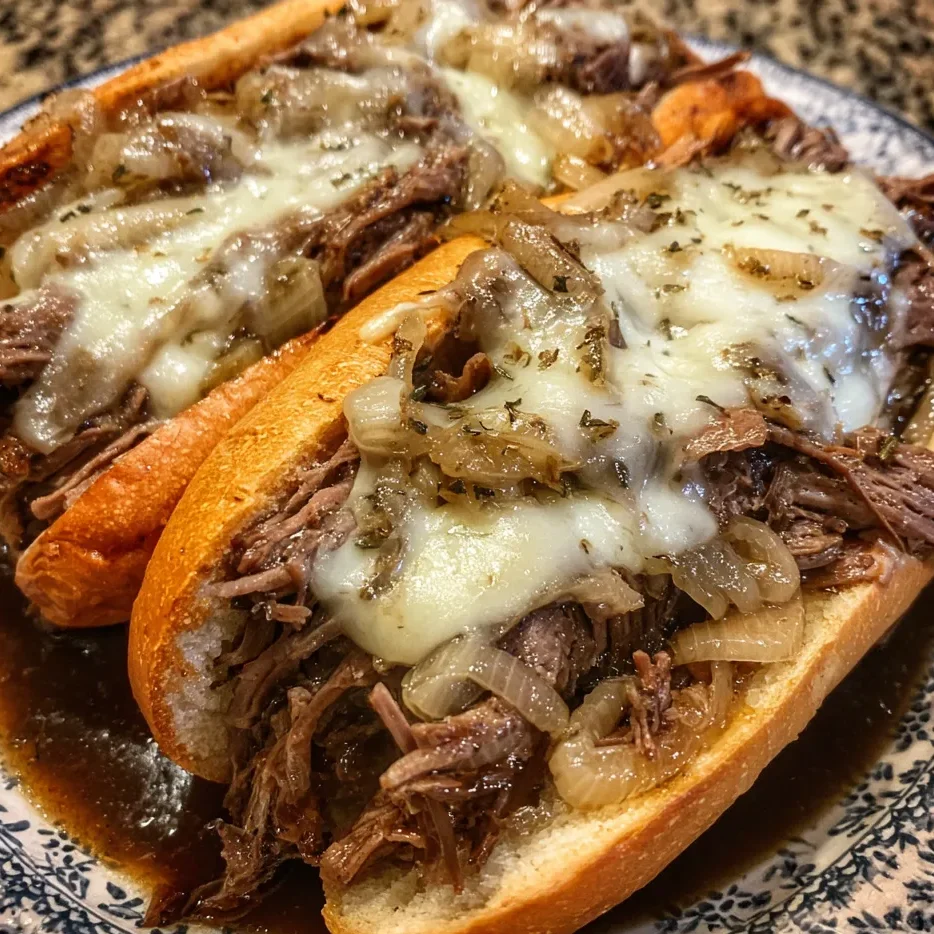 Slow cooker French dip sandwich