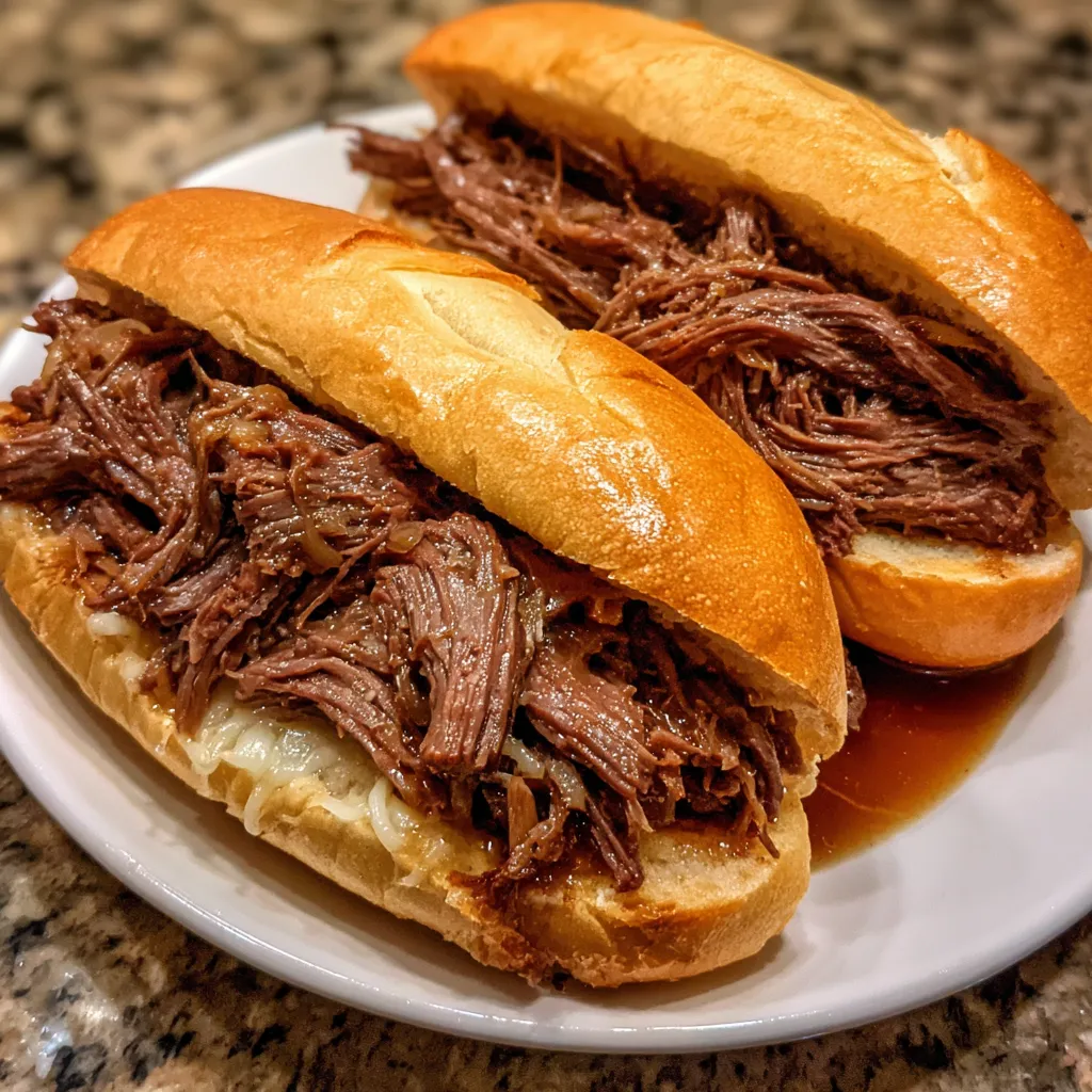 Slow cooker French dip sandwiches