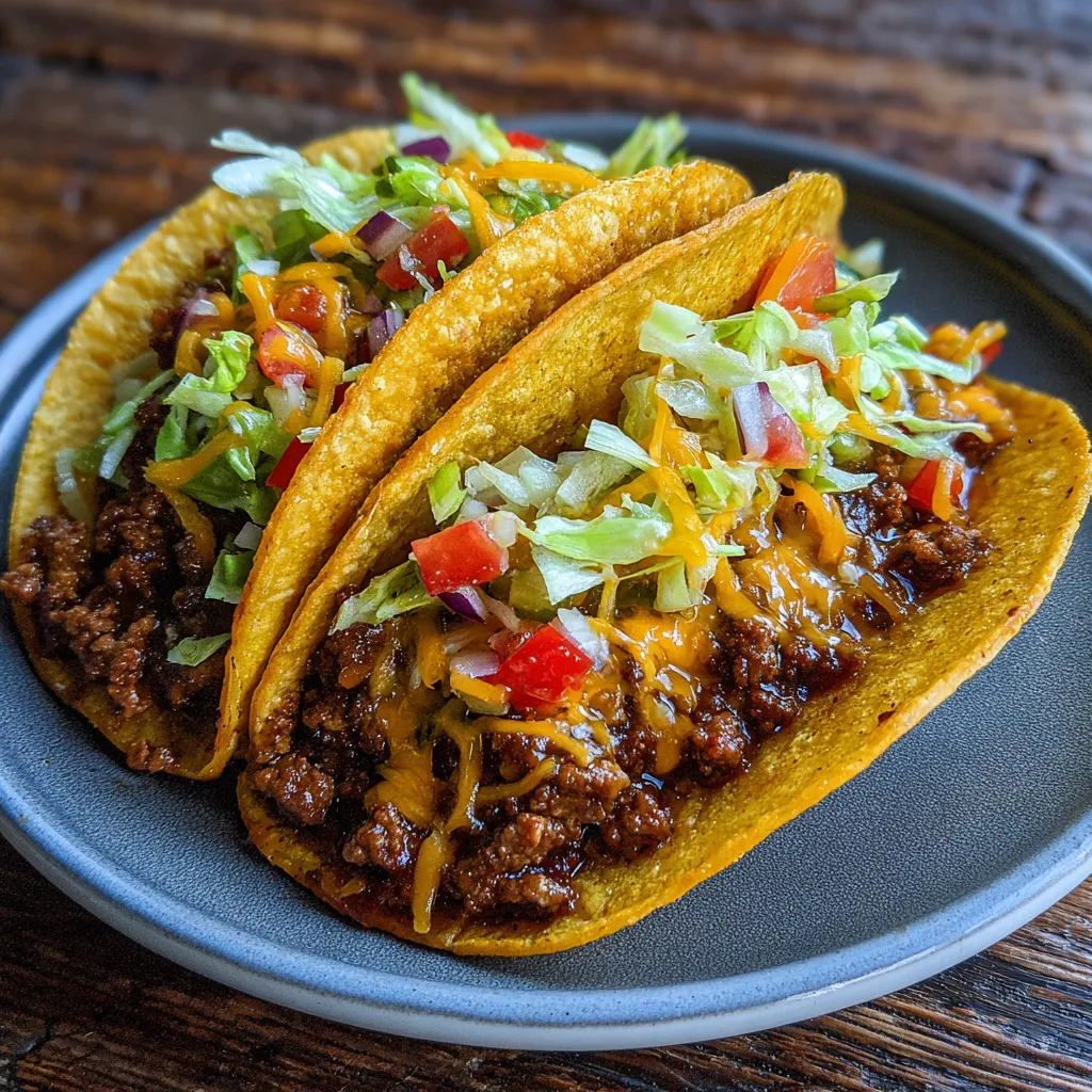 Crispy beef tortilla smash tacos