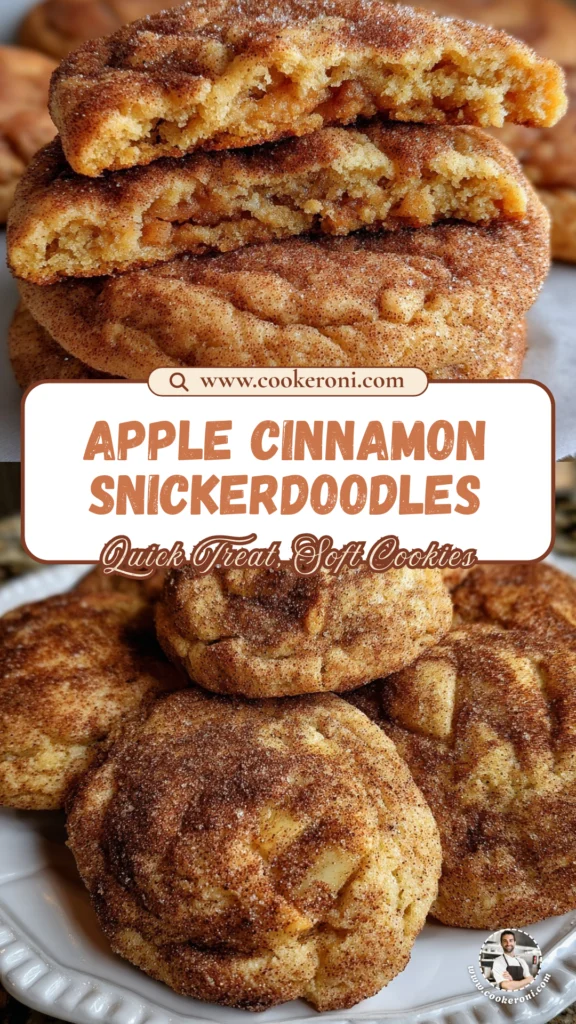 Spiced Apple Cinnamon Snickerdoodle Cookies