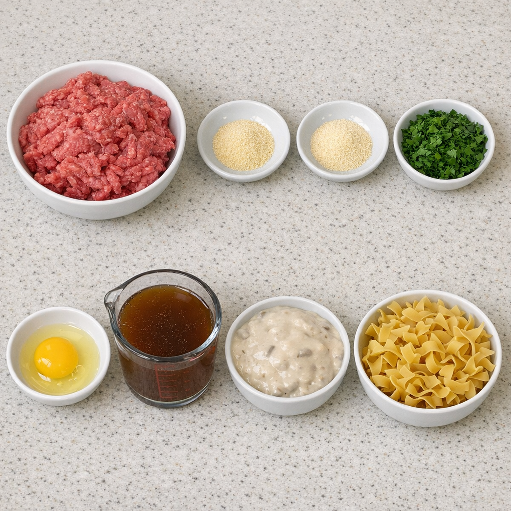 Swedish Meatball Noodle Bake