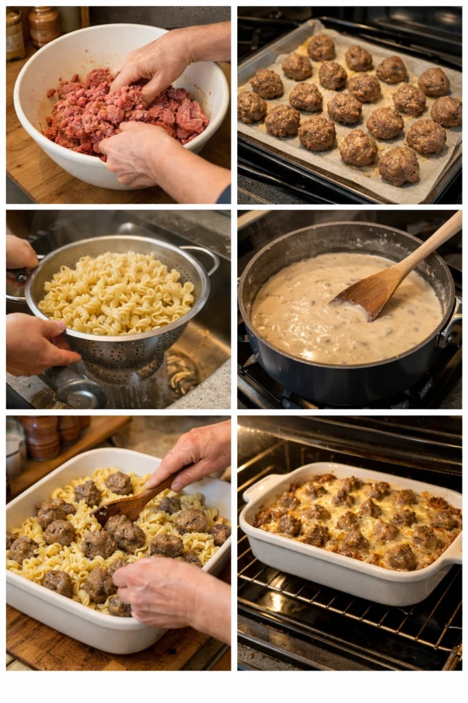 Swedish Meatball Noodle Bake