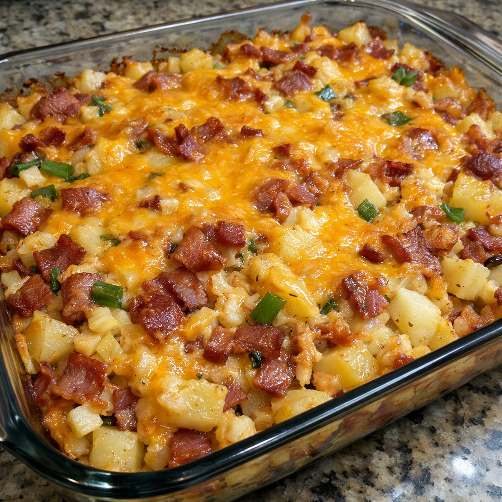 Turkey Bacon Cheesy Potato Casserole