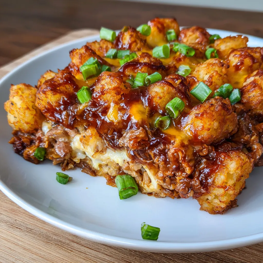 BBQ Chicken Tater Tot Casserole