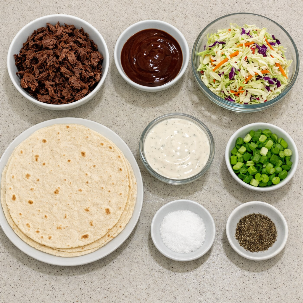 BBQ Smoked Beef Coleslaw Wraps