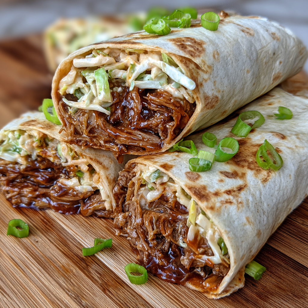 BBQ Smoked Beef Coleslaw Wraps