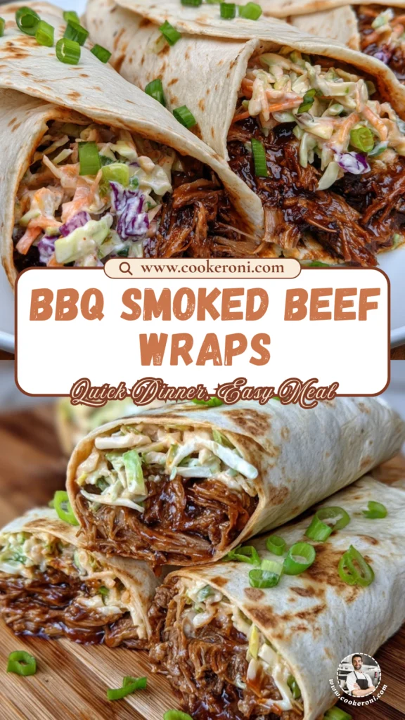 BBQ Smoked Beef Coleslaw Wraps