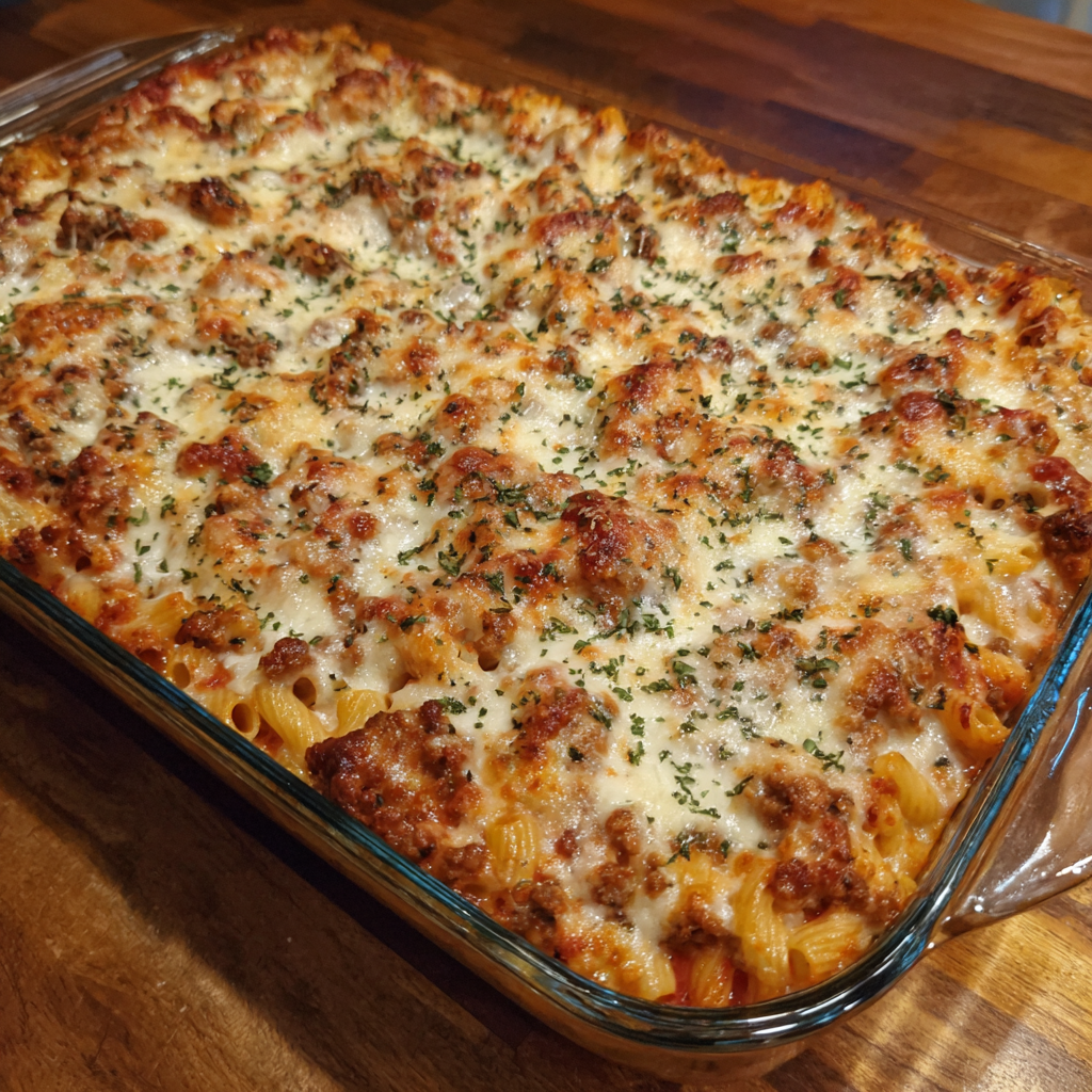Baked Ziti with Ground Beef and Ricotta