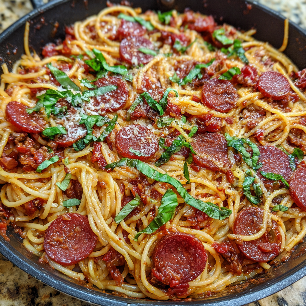 Beef Pepperoni Pasta