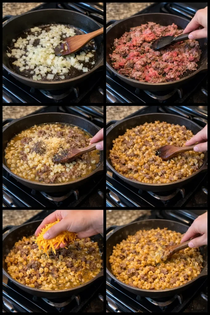 Cheeseburger Macaroni Skillet