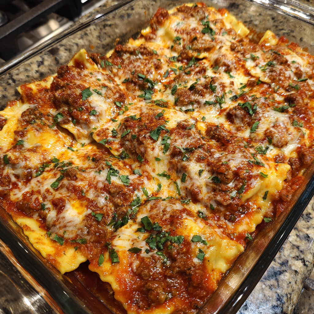 Cheesy Baked Ravioli