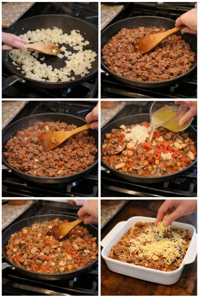 Cheesy Ground Beef and Rice Casserole